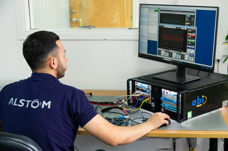 Alstom engineer undertaking BoardMaster training at ABI Electronics in the UK