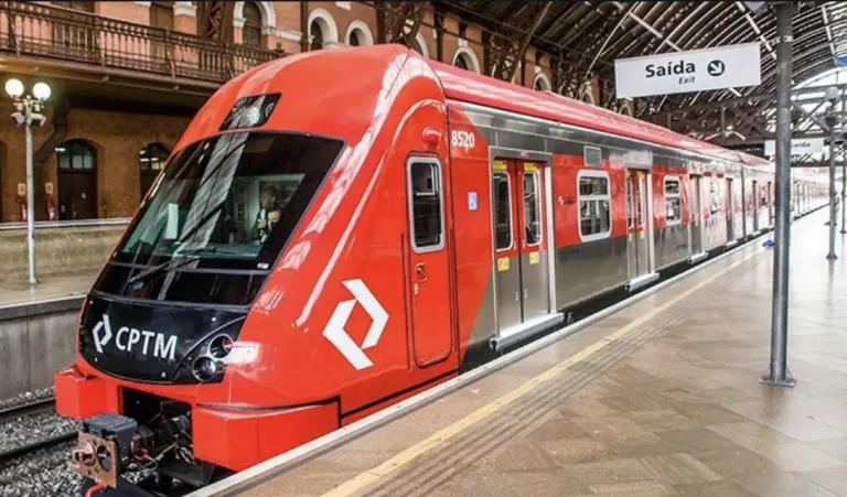 CAF CPTM Train in Brazillian Train Station